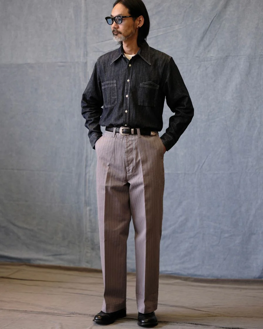Pinstriped Straight-leg Pants - Image 24