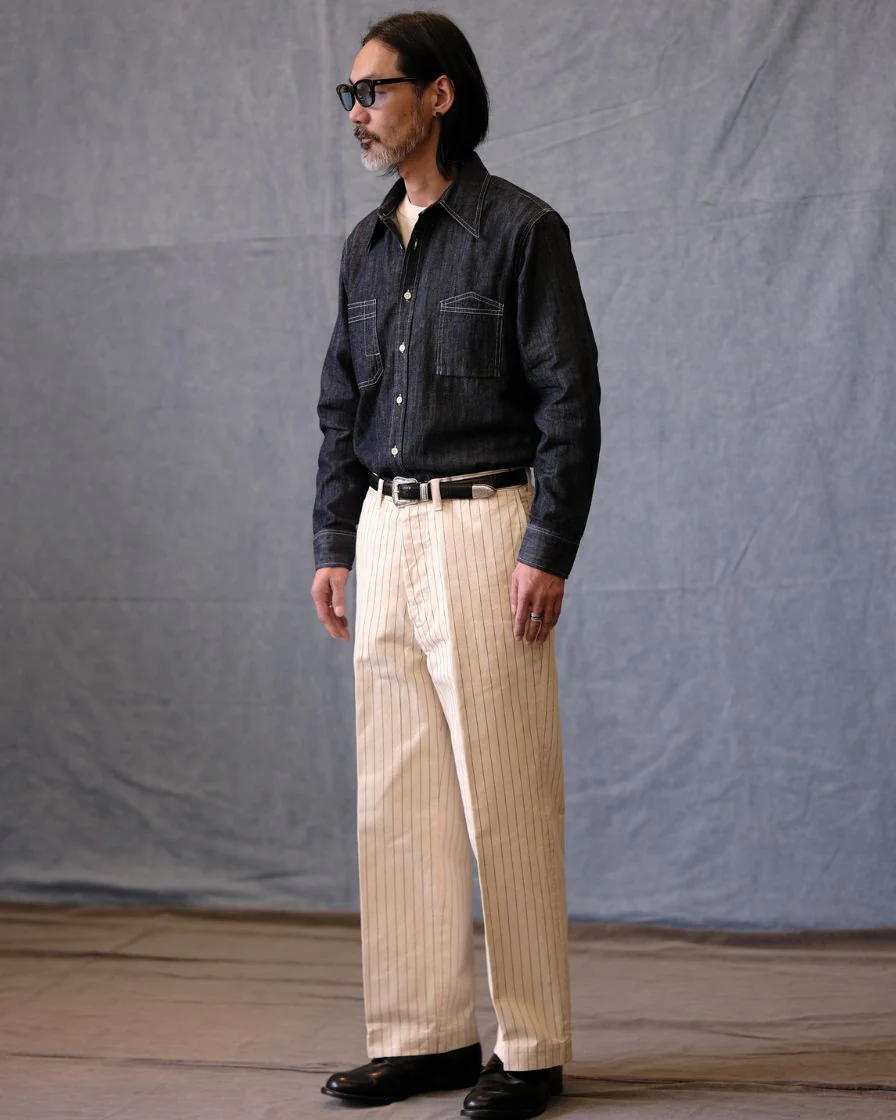 Pinstriped Straight-leg Pants - Image 3