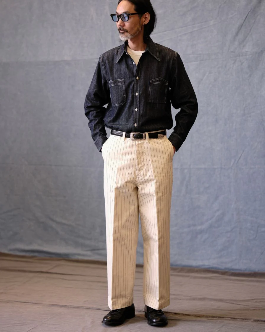 Pinstriped Straight-leg Pants - Image 5