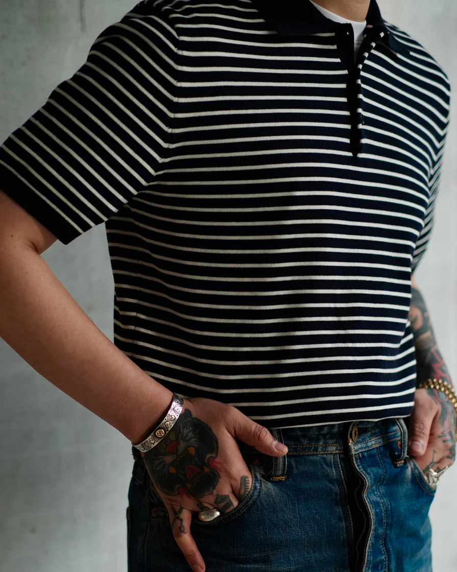 Pique Striped Polo Shirt - Image 10