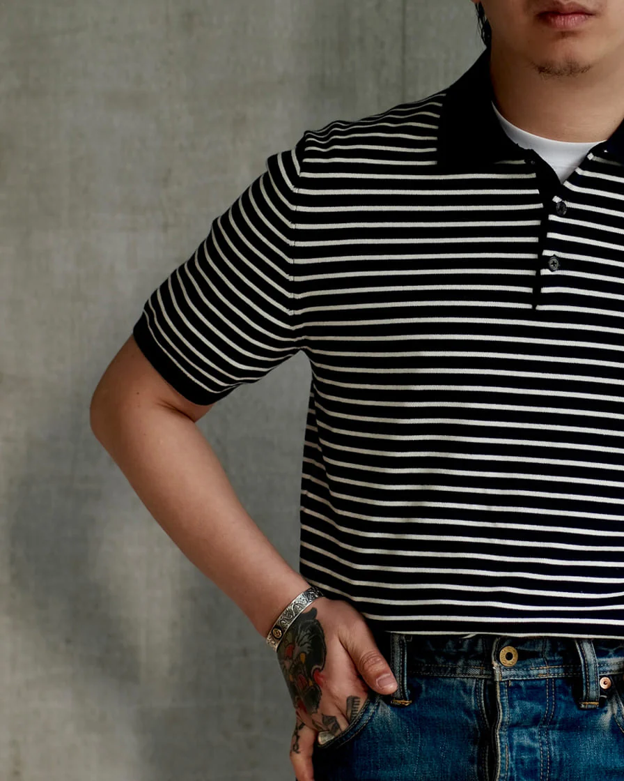 Pique Striped Polo Shirt - Image 11
