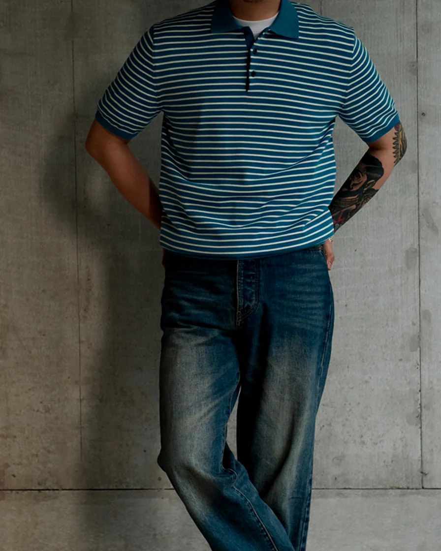 Pique Striped Polo Shirt - Image 13