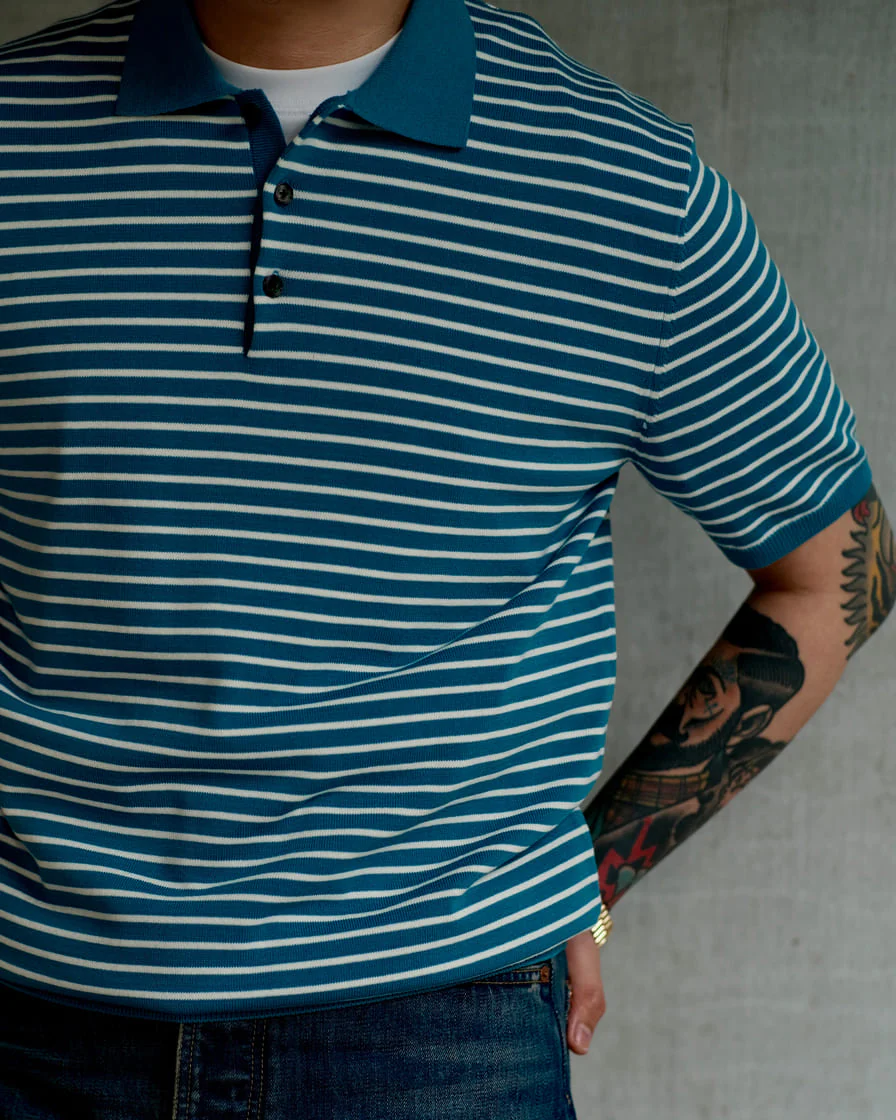 Pique Striped Polo Shirt - Image 14