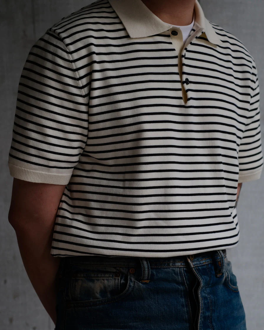 Pique Striped Polo Shirt - Image 4