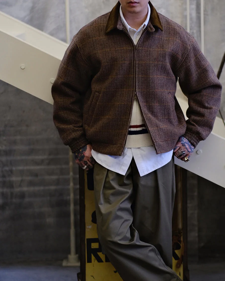 Plaid Wool Blouson Jacket - Image 3