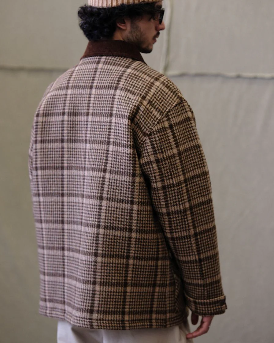 Wool Plaid Jacket Houndstooth Pattern - Image 4