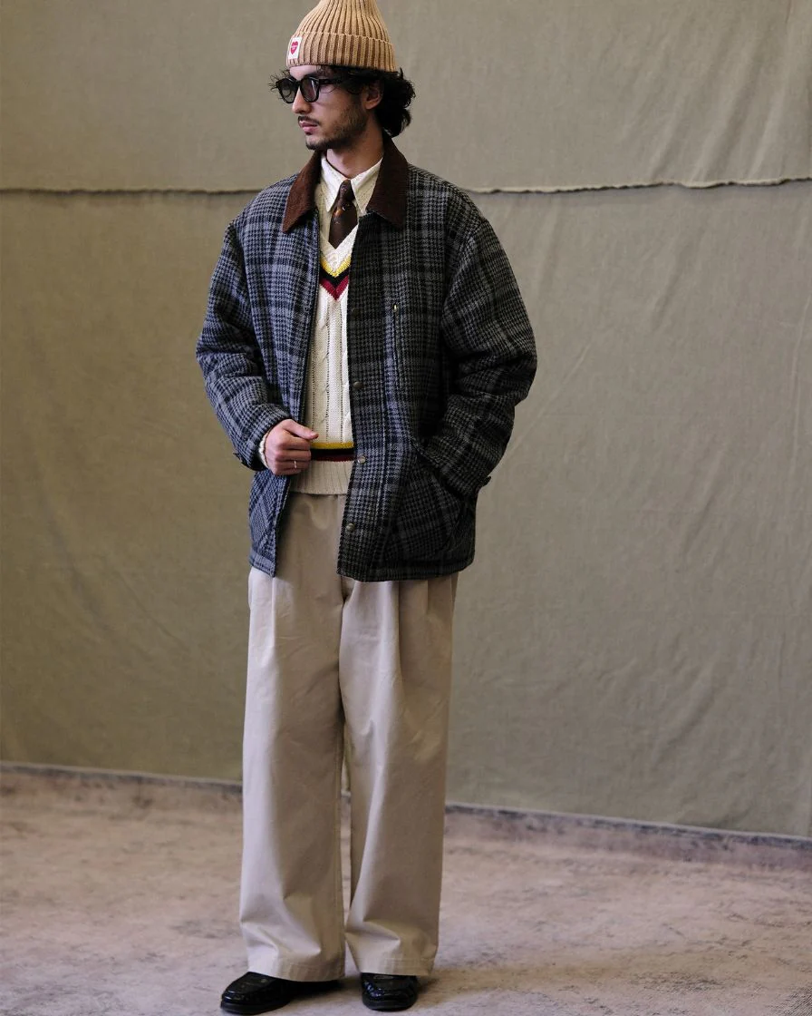 Wool Plaid Jacket Houndstooth Pattern - Image 8