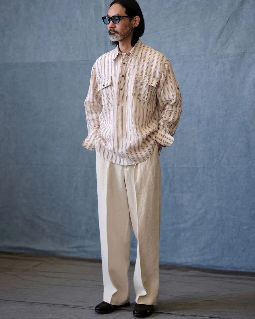 Pleated Linen Trouser
