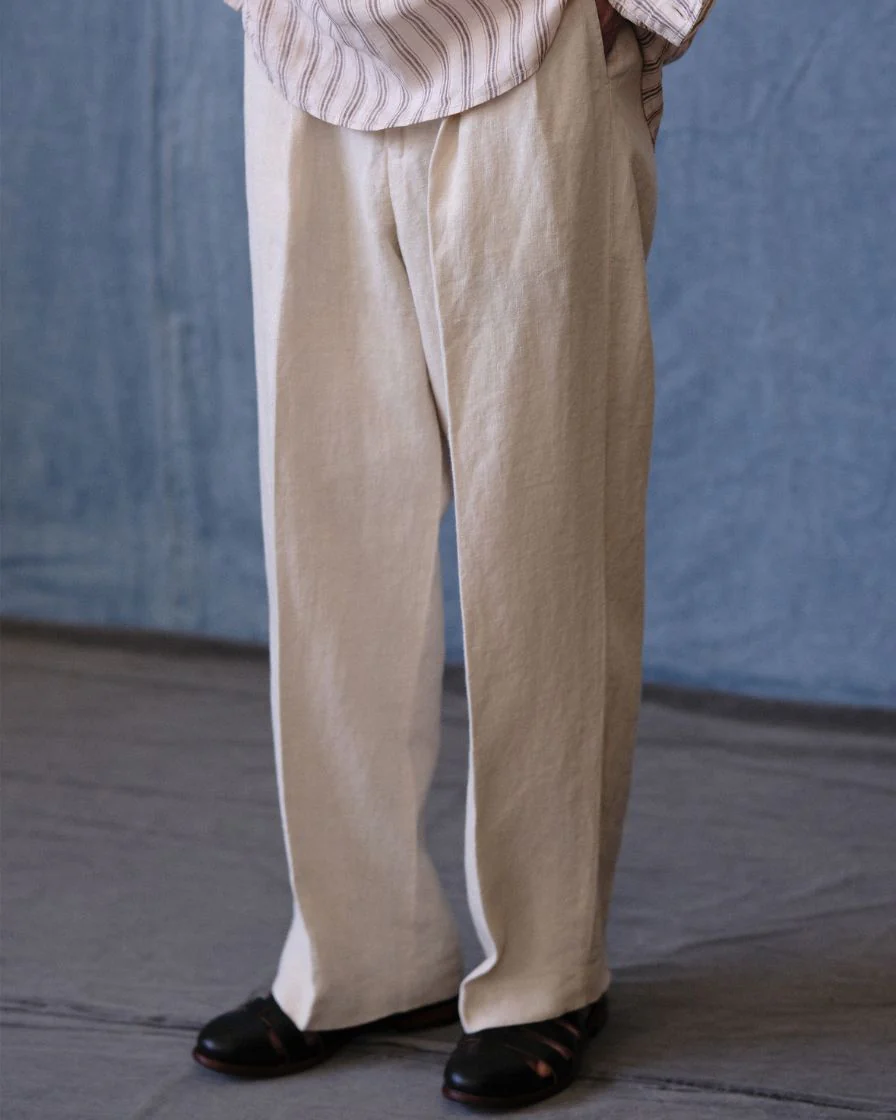 Pleated Linen Trouser - Image 2