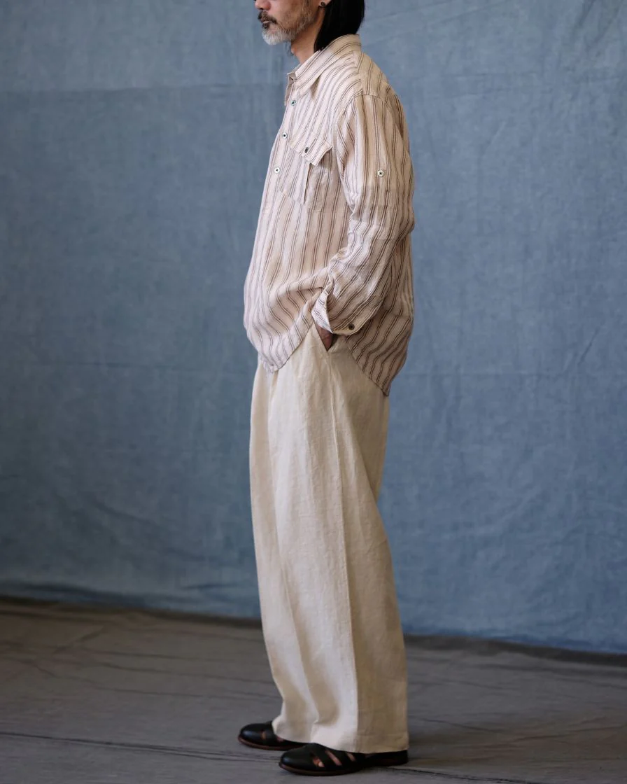 Pleated Linen Trouser - Image 3