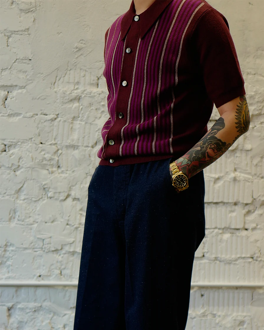 Purple Strip Knit Shirt - Image 3
