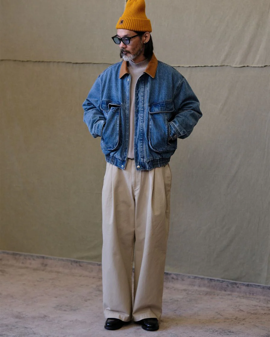 Quilted Denim Bomber Jacket - Image 3