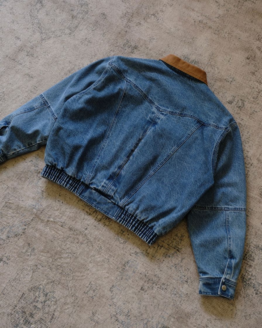 Quilted Denim Bomber Jacket - Image 8