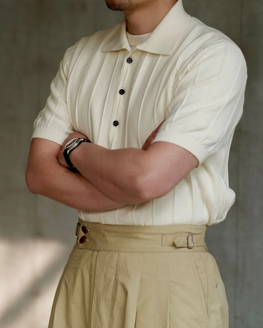 Ribbed Polo Shirt - Image 6