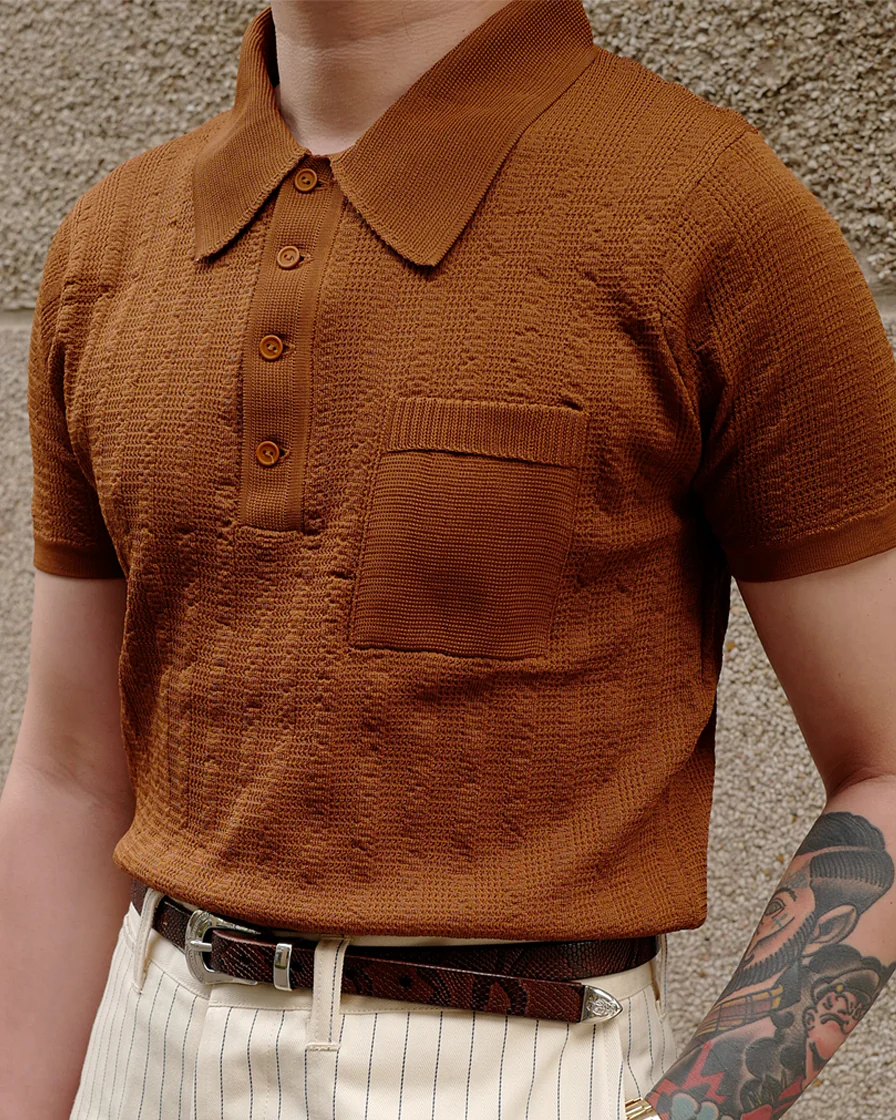 Rusty Jaquard Knit Polo Shirt - Image 4