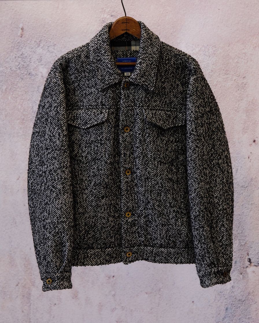 Salt&Pepper Tweed Trucker Jacket - Image 3