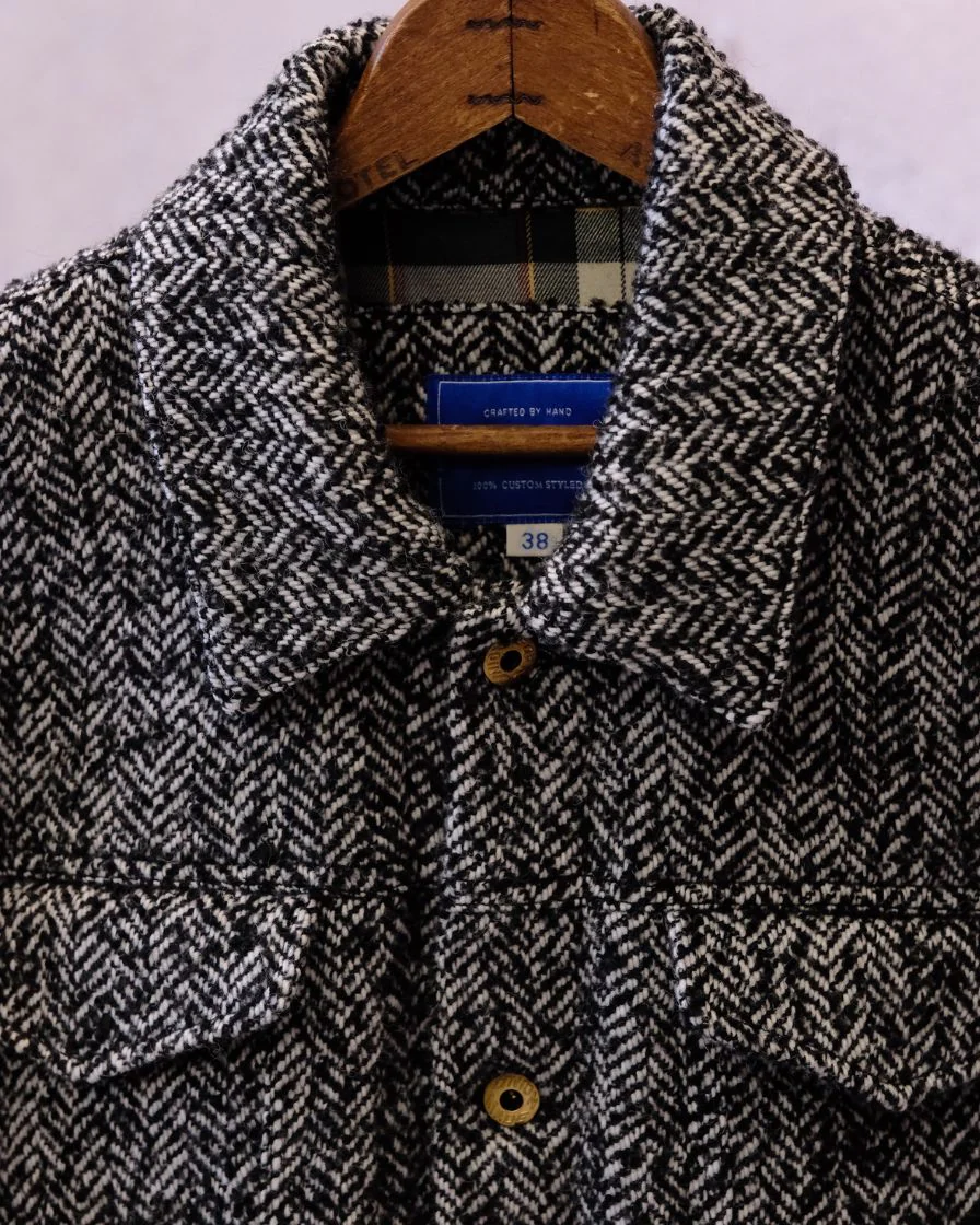 Salt&Pepper Tweed Trucker Jacket - Image 5