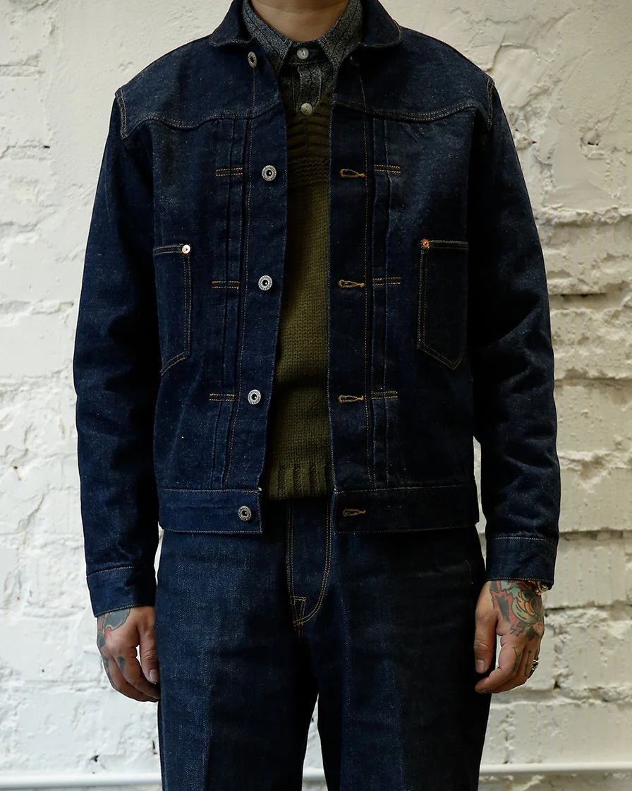 Shawl Collar Denim Jacket - Image 4