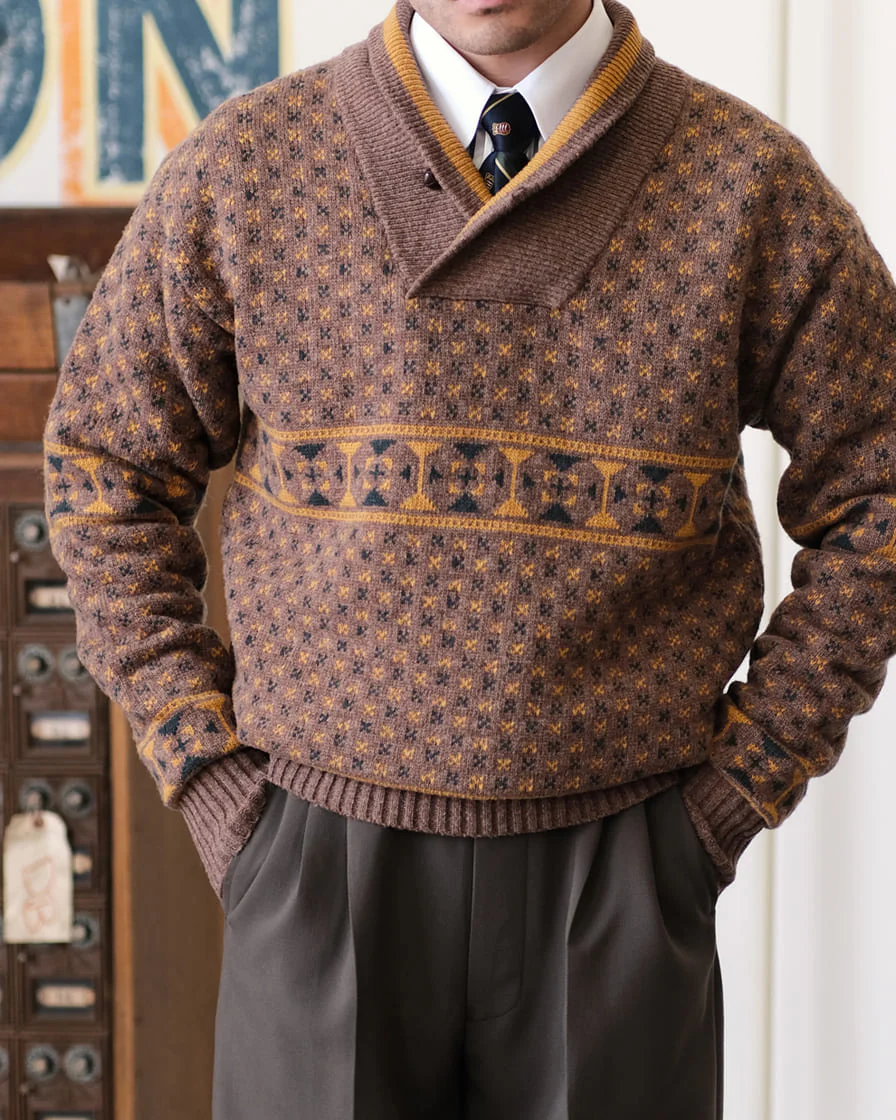 Shawl Collar Jumper Camel - Image 2
