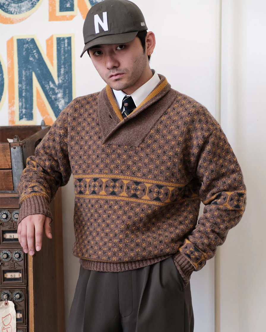 Shawl Collar Jumper Camel - Image 3