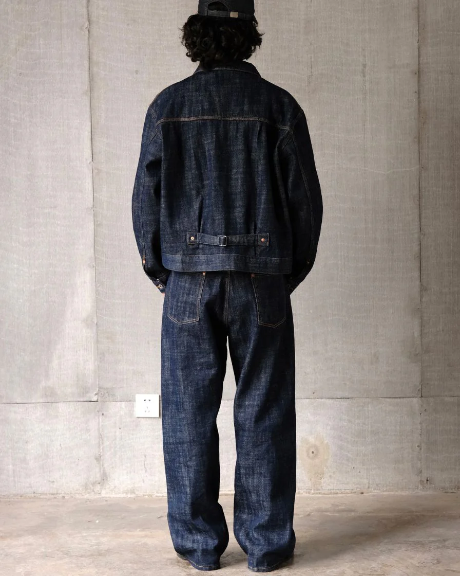 14.5oz Slubby Red-line Selvedge Raw Denim Jeans - Image 4