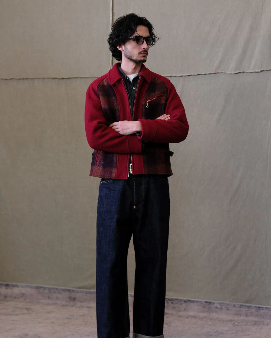 Wool Splice Plaided Field Sports Jacket - Image 12
