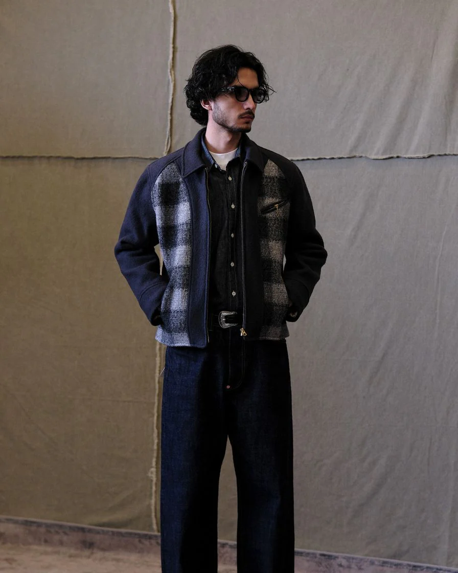 Wool Splice Plaided Field Sports Jacket - Image 17