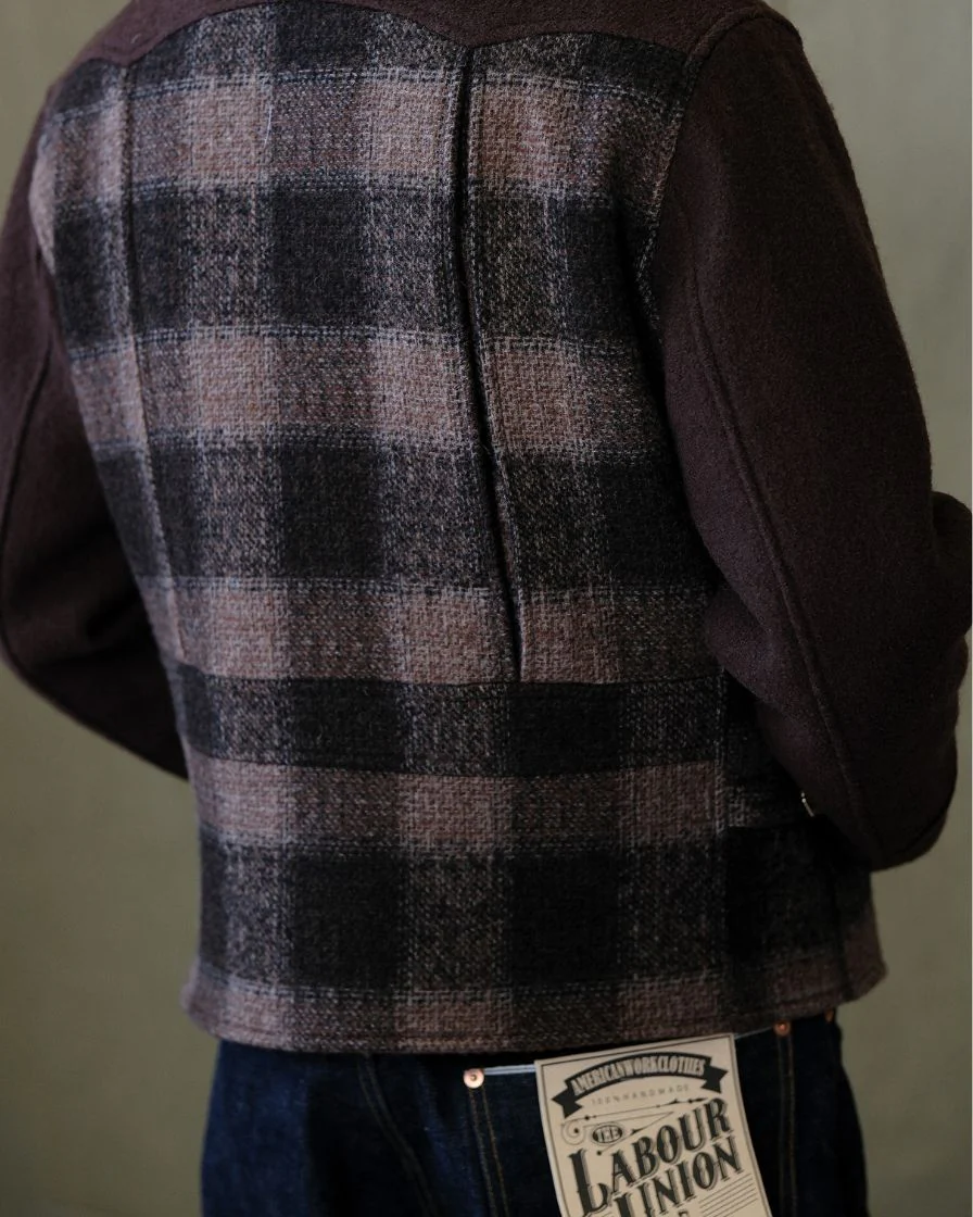 Wool Splice Plaided Field Sports Jacket - Image 4