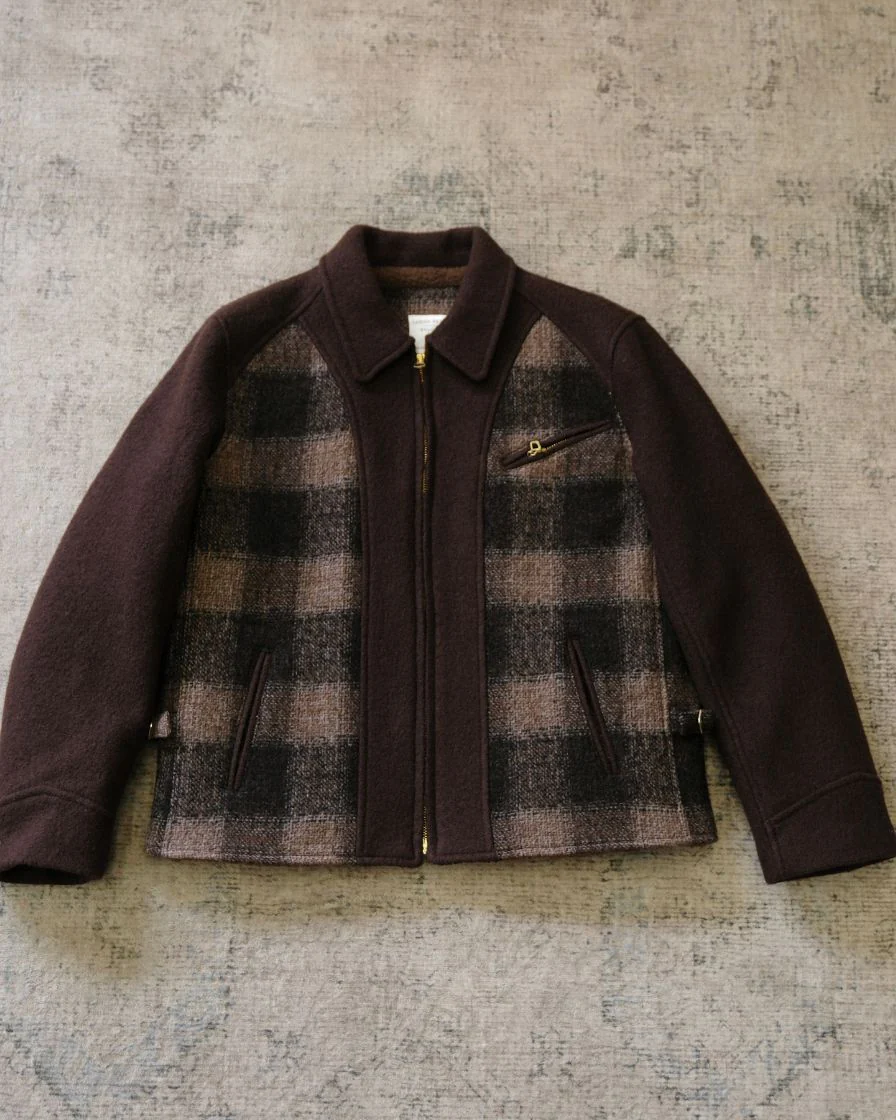 Wool Splice Plaided Field Sports Jacket - Image 5