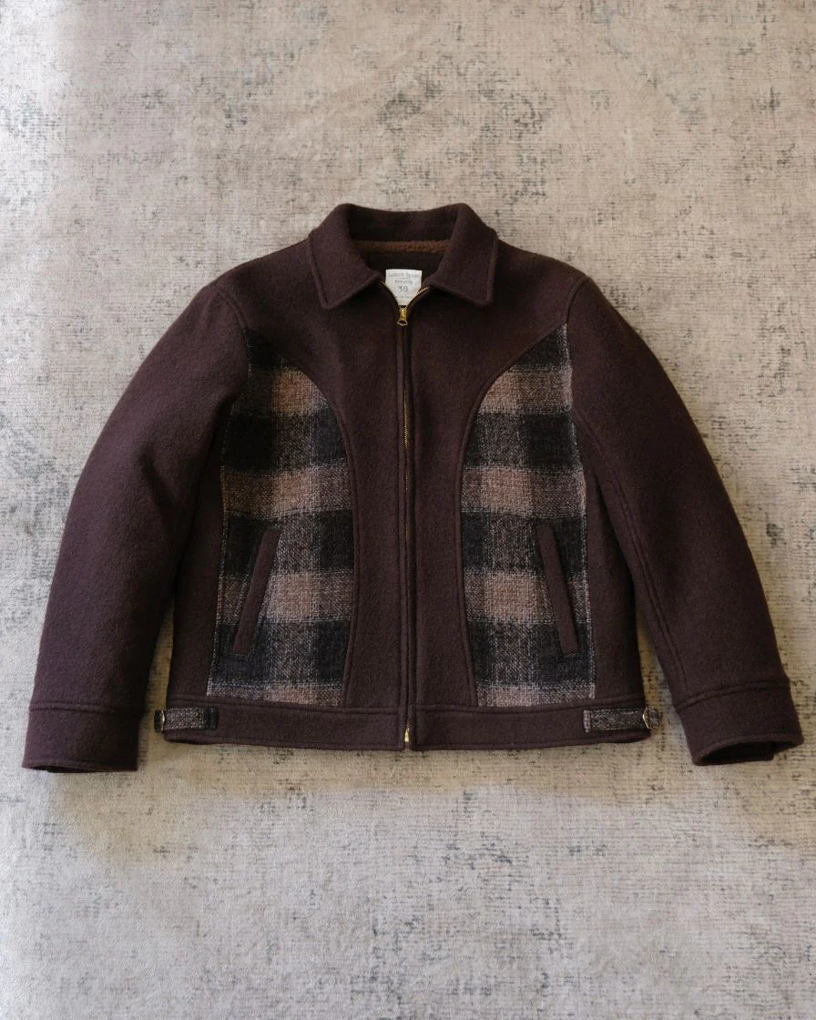 Wool Splice Plaided Field Sports Jacket - Image 6