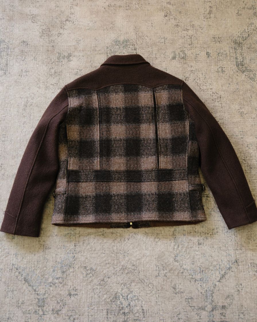 Wool Splice Plaided Field Sports Jacket - Image 7