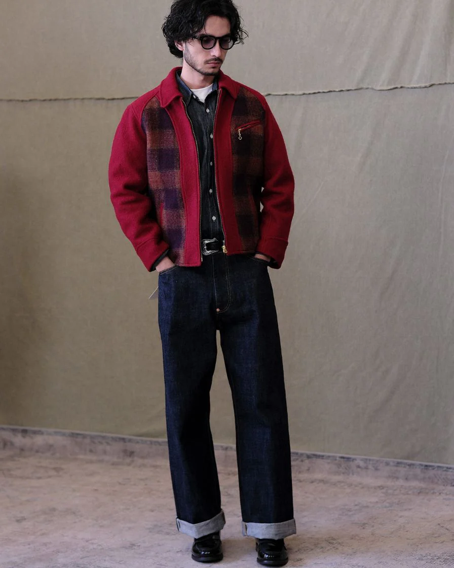 Wool Splice Plaided Field Sports Jacket - Image 8