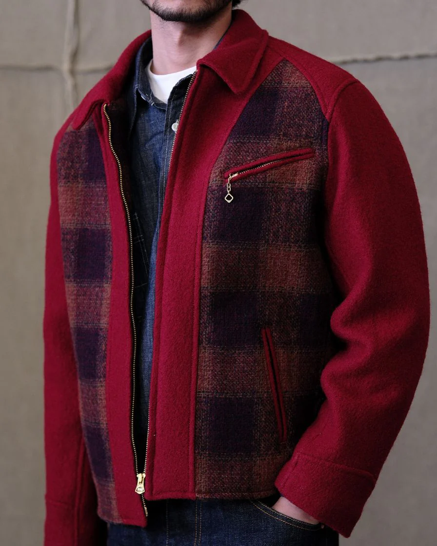 Wool Splice Plaided Field Sports Jacket - Image 9