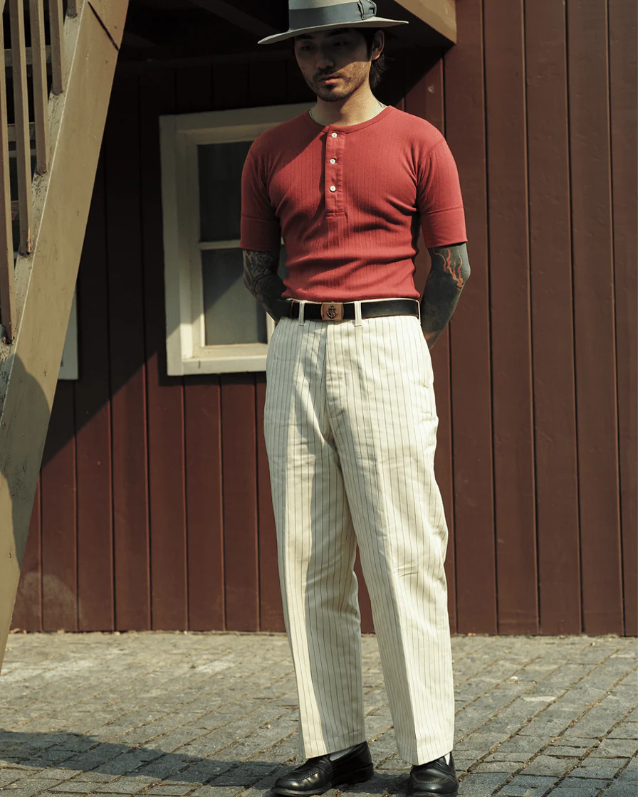 Striped Slim Fit Henley Shirt - Image 4