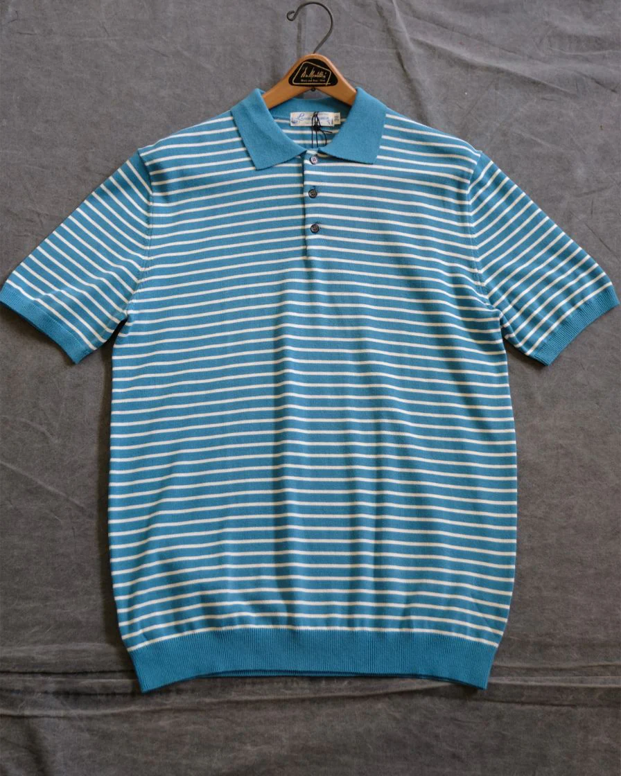 Stripped Piqué Polo Shirt Combed Cotton - Image 12