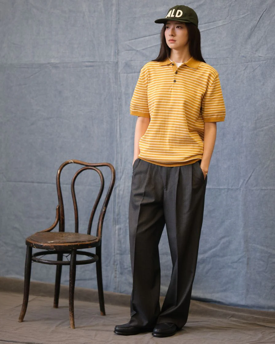 Stripped Piqué Polo Shirt Combed Cotton - Image 15