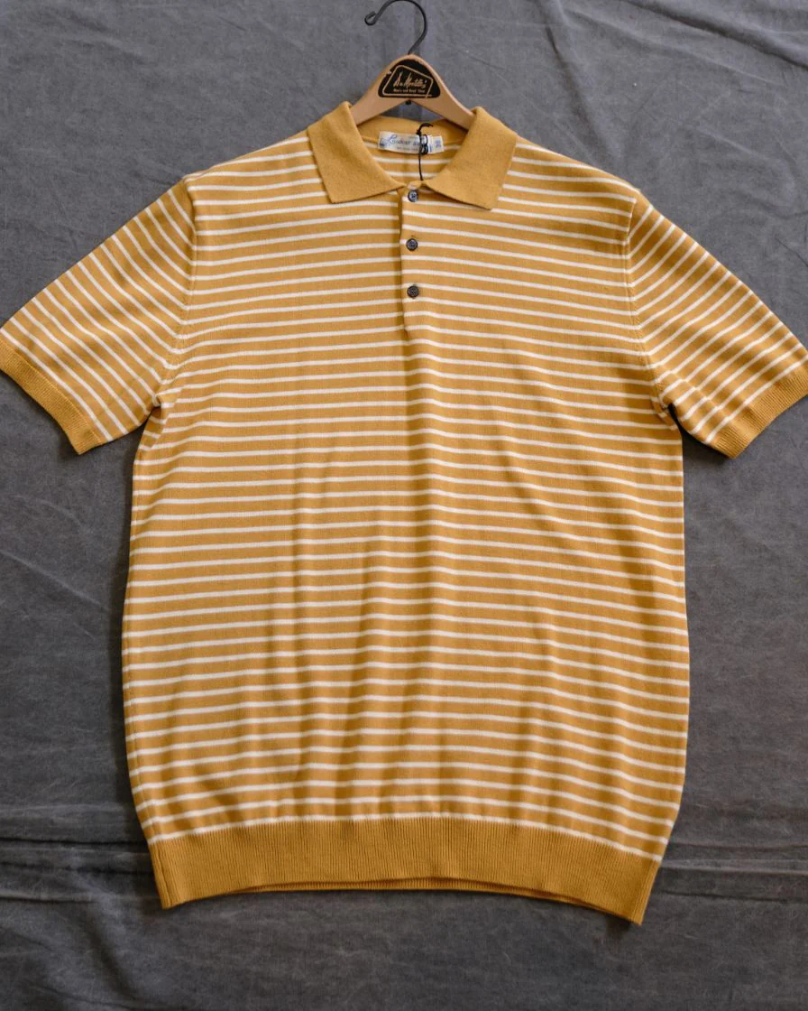 Stripped Piqué Polo Shirt Combed Cotton - Image 16