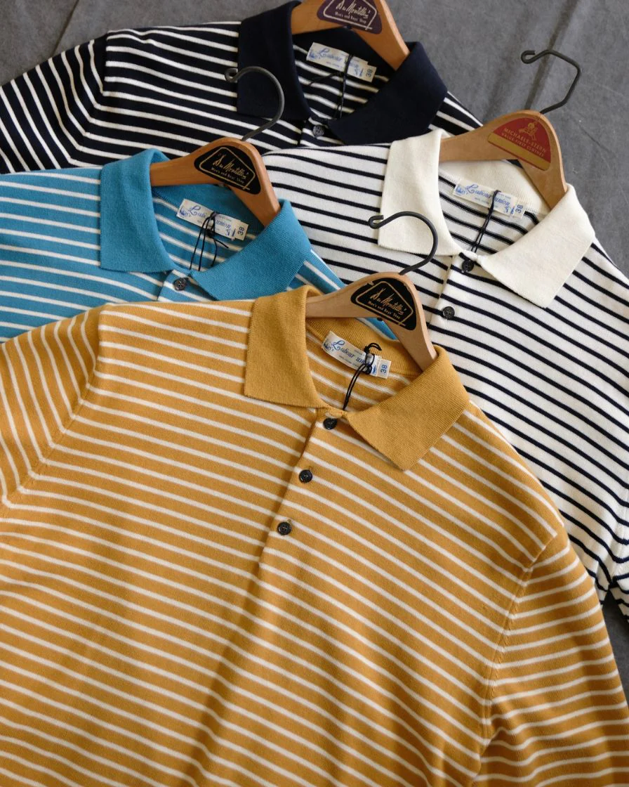Stripped Piqué Polo Shirt Combed Cotton - Image 17