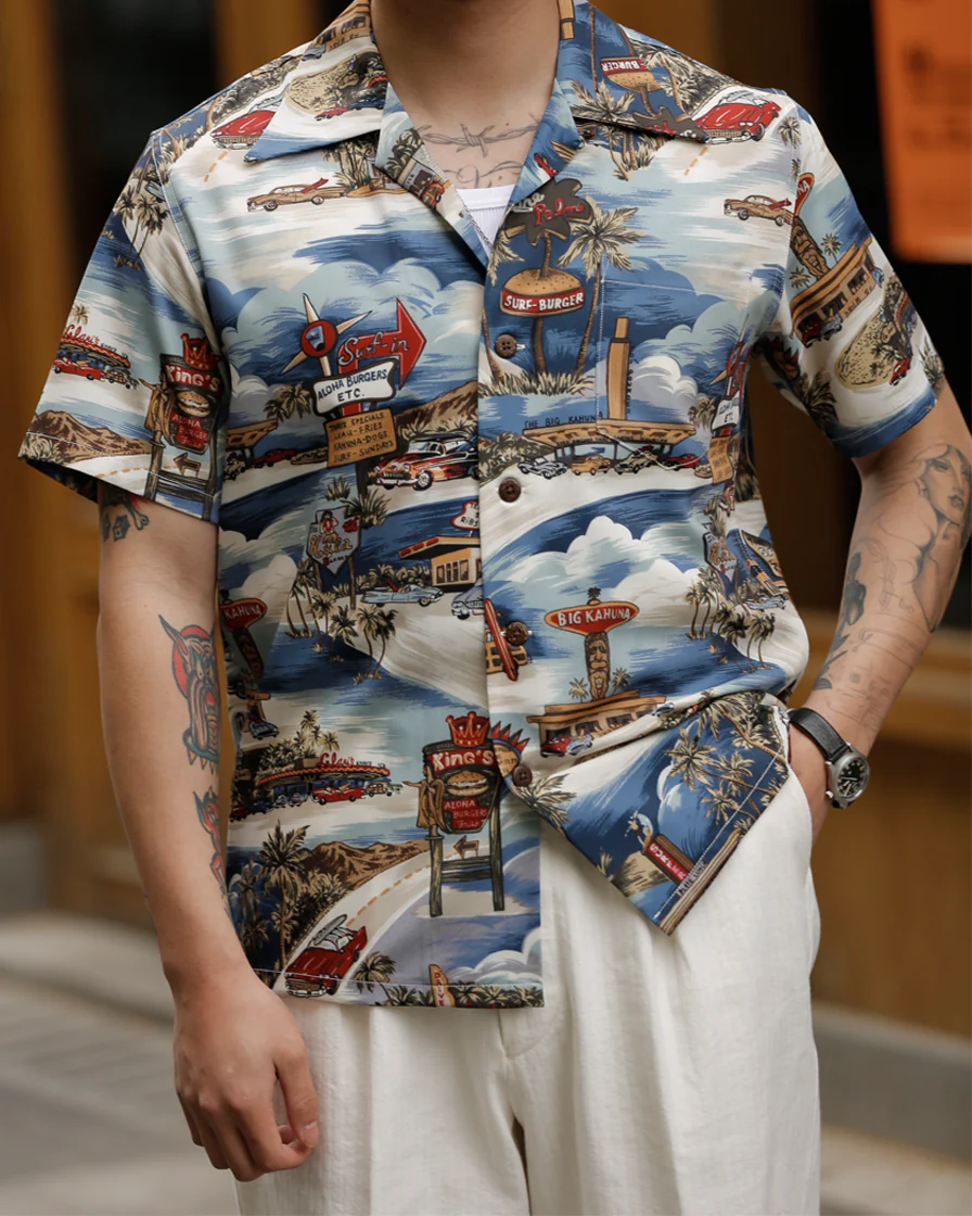 Surf Burgers Beach Aloha Shirt - Image 3