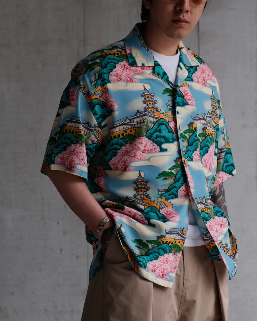 Temple Painting Printed Aloha Shirt - Image 4