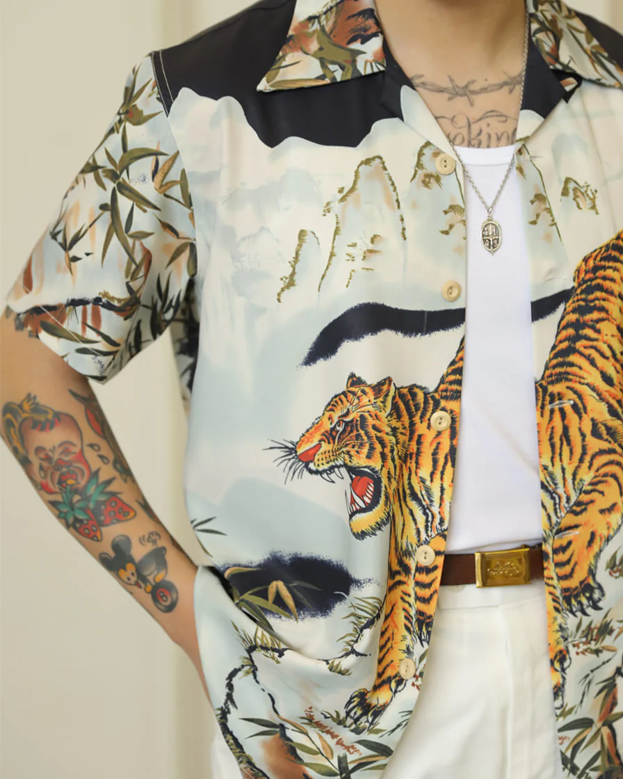 Tiger painting Hawaiian Shirt - Image 3