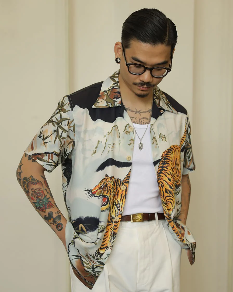 Tiger painting Hawaiian Shirt - Image 4
