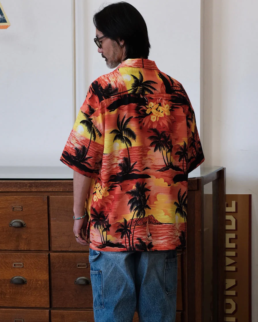 Tropical Bay Dusk Hawaiian Shirt - Image 3