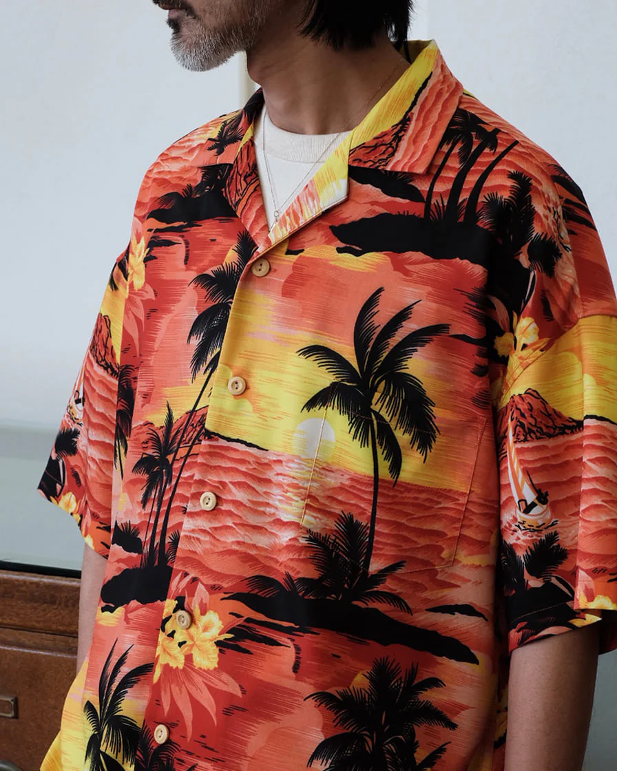 Tropical Bay Dusk Hawaiian Shirt - Image 4