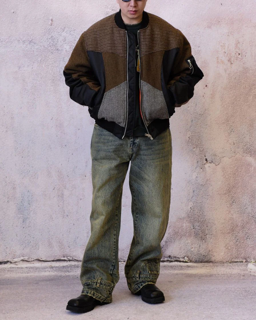Tweed Spliced Air Force Jacket - Image 4