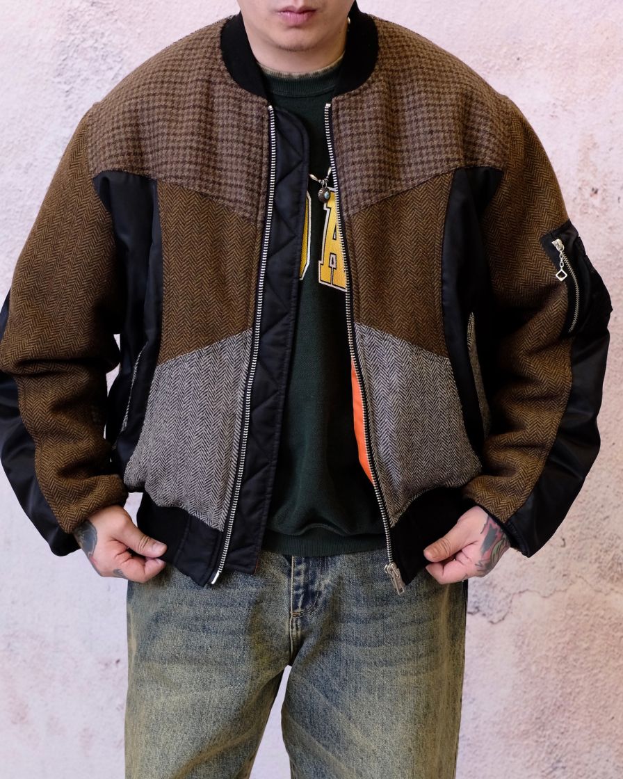 Tweed Spliced Air Force Jacket - Image 5