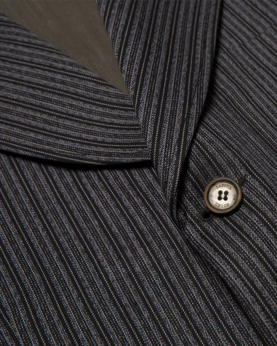 Twist Twill Peaked Lapel Suit Jacket Black - Image 7