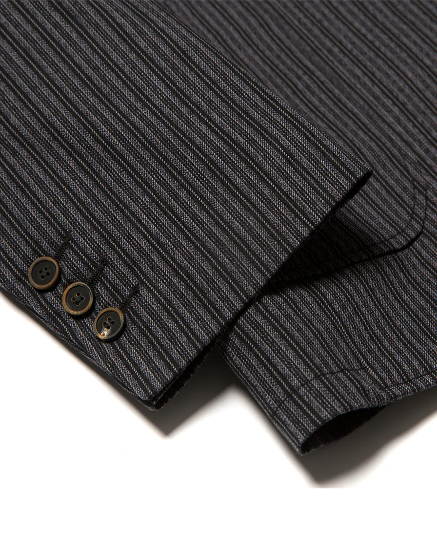 Twist Twill Peaked Lapel Suit Jacket Black - Image 8