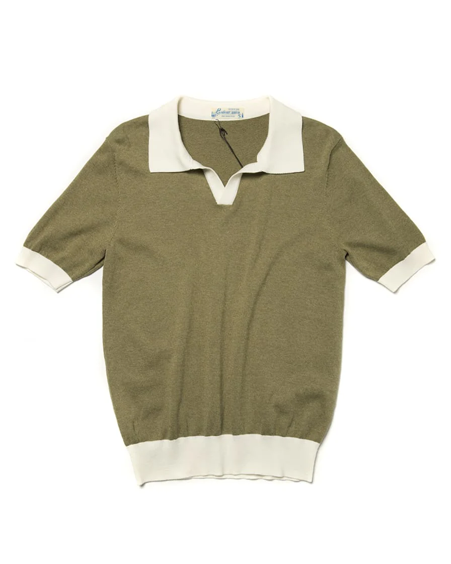 Two Tone Buttonless Polo Shirt - Image 2