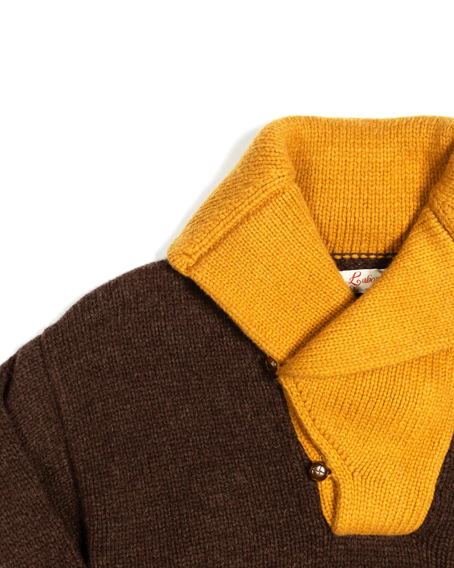 Two-tone Shawl Collar Jumper - Image 5